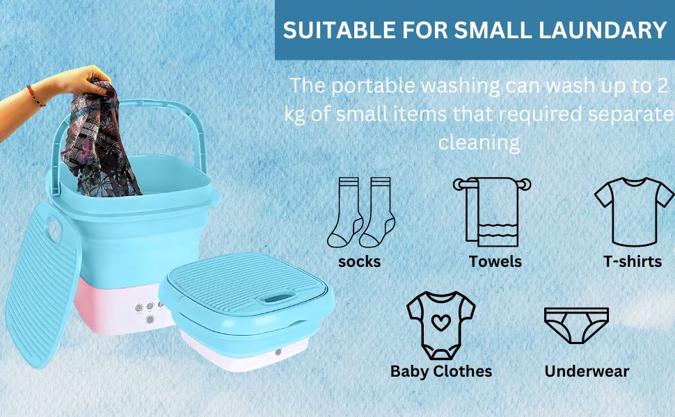 Powerful Mini Foldable Washing Machine with dryer, Huge Capacity