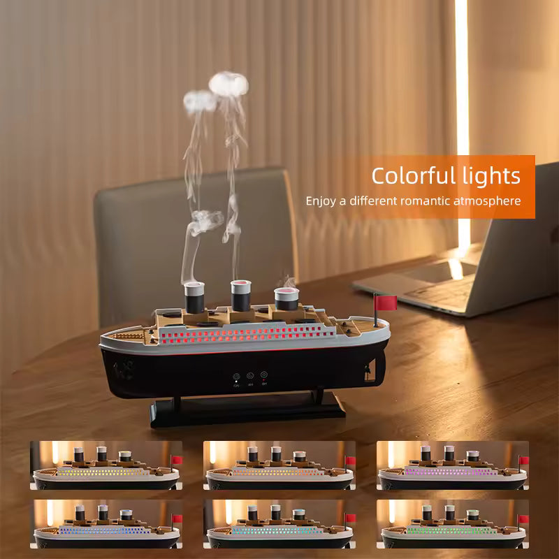 Luxury Yacht Aroma Diffuser & Humidifier with LED Lights
