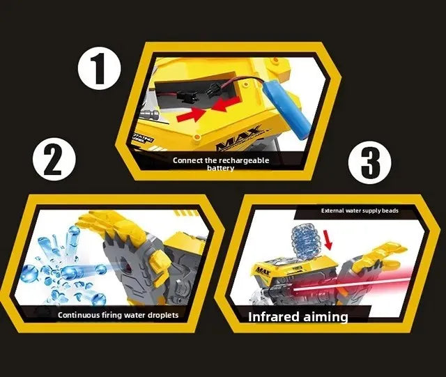 Electric Toy Gun Launcher Simulation Soft Bullet Water Drop Boys Toy High Tech Kids Crystal Pellet Repeater Plastic Material