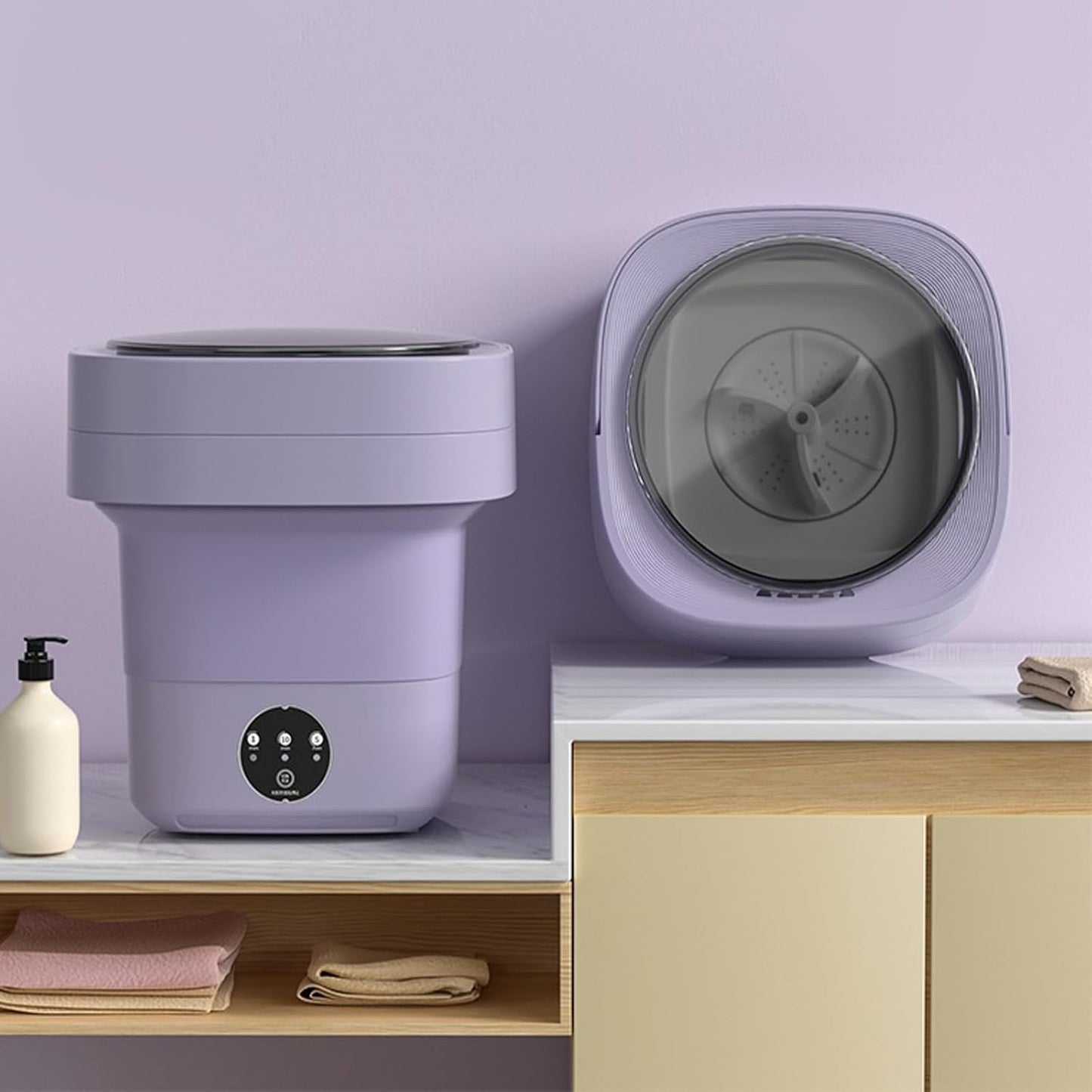 Powerful Mini Foldable Washing Machine with dryer, Huge Capacity