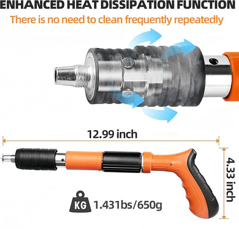 Heavy-Duty Concrete Nail Gun Kit with 10 Free Nails