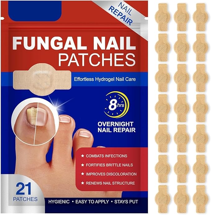 Nail Repair Patches,21 Pieces Extra Strong 8-Hour Repair Pads for Toenail Fungus, Ingrown Nail Relief Damaged Nail Recovery