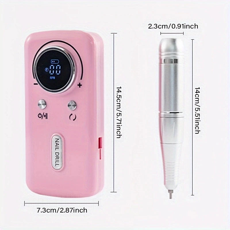 6pcs-Portable Nail Drill Electric File 45000RPM Professional Rechargeable Nail Sander Cordless Nail Drill for Acrylic Nails Remo