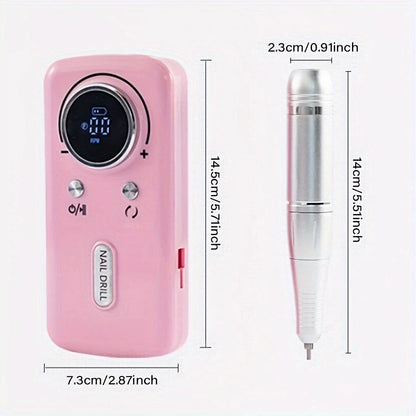 6pcs-Portable Nail Drill Electric File 45000RPM Professional Rechargeable Nail Sander Cordless Nail Drill for Acrylic Nails Remo