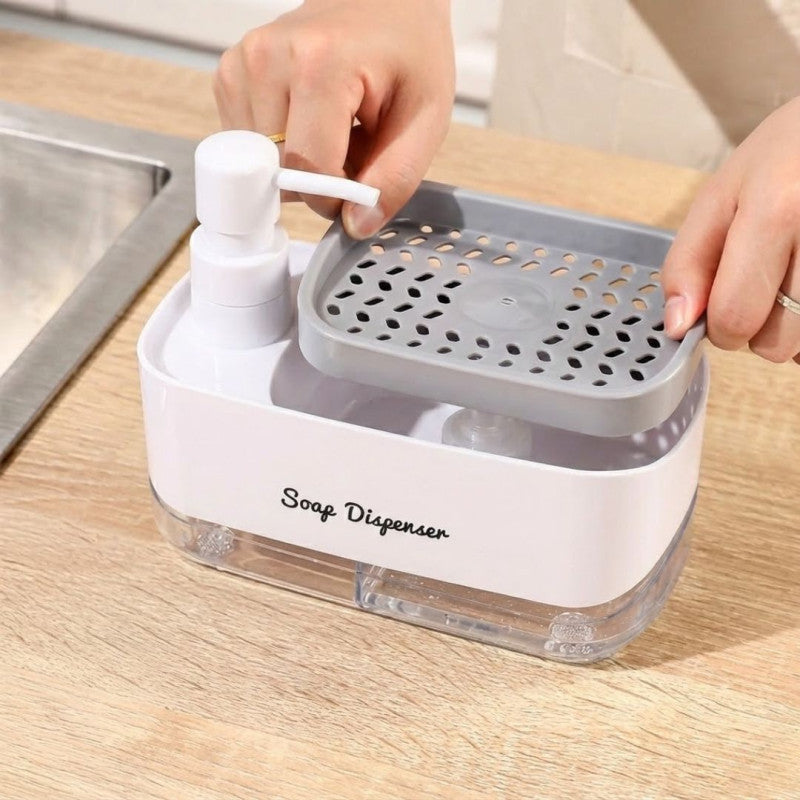 Soap & Detergent Dispenser 2 in 1 with Sponge Holder