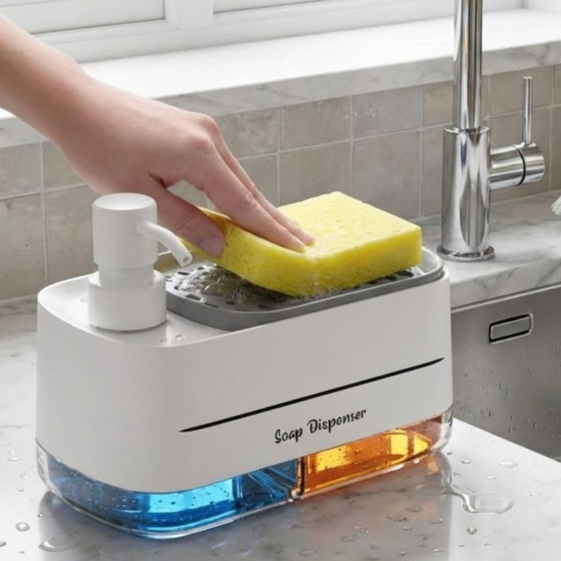 Soap & Detergent Dispenser 2 in 1 with Sponge Holder