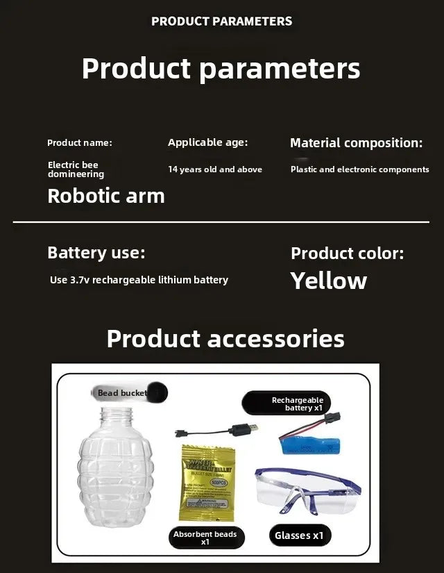 Electric Toy Gun Launcher Simulation Soft Bullet Water Drop Boys Toy High Tech Kids Crystal Pellet Repeater Plastic Material