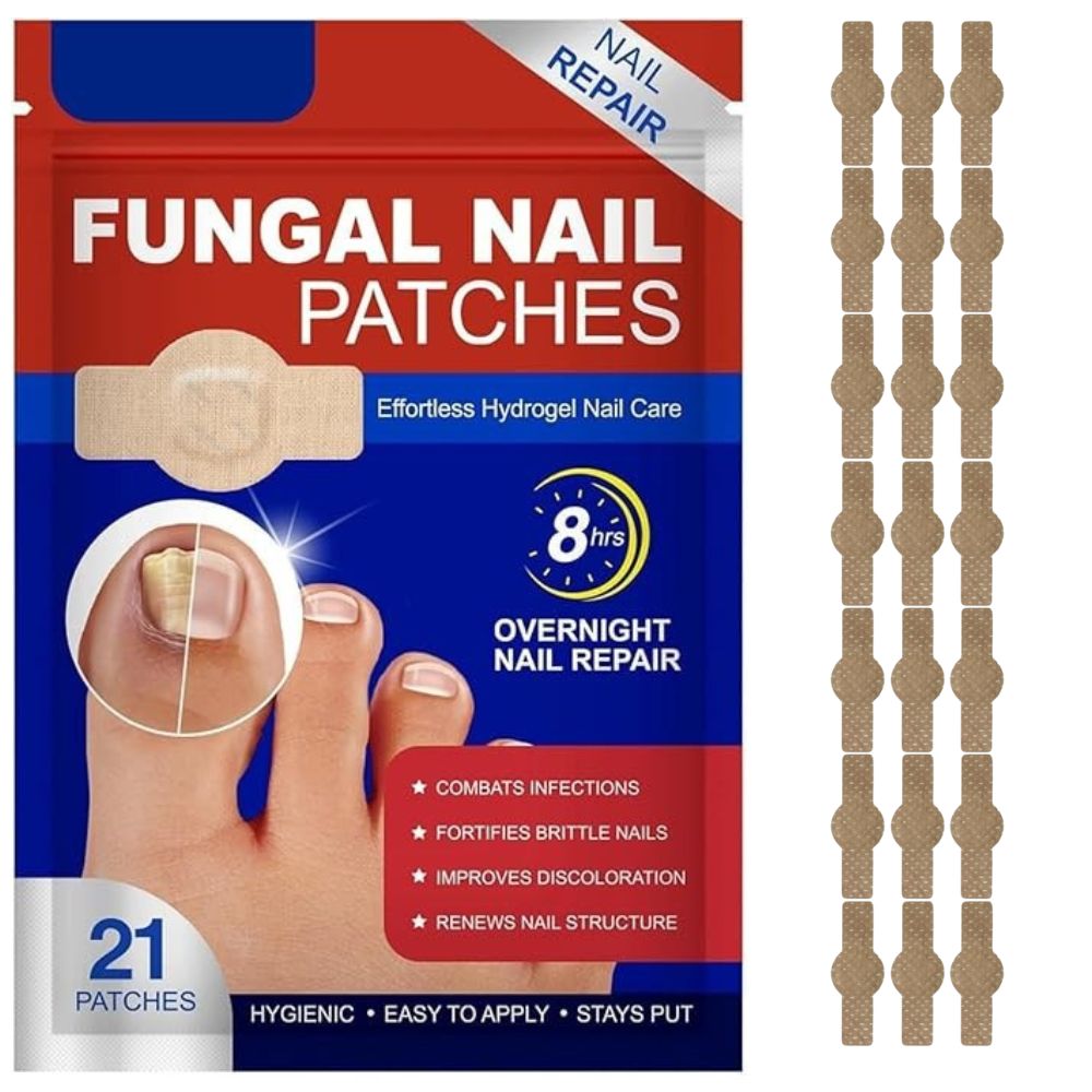 Nail Repair Patches,21 Pieces Extra Strong 8-Hour Repair Pads for Toenail Fungus, Ingrown Nail Relief Damaged Nail Recovery