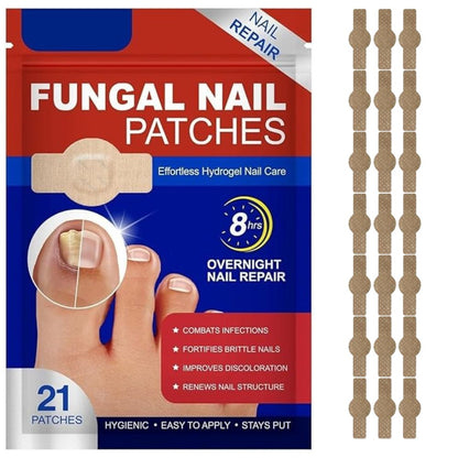 Nail Repair Patches,21 Pieces Extra Strong 8-Hour Repair Pads for Toenail Fungus, Ingrown Nail Relief Damaged Nail Recovery