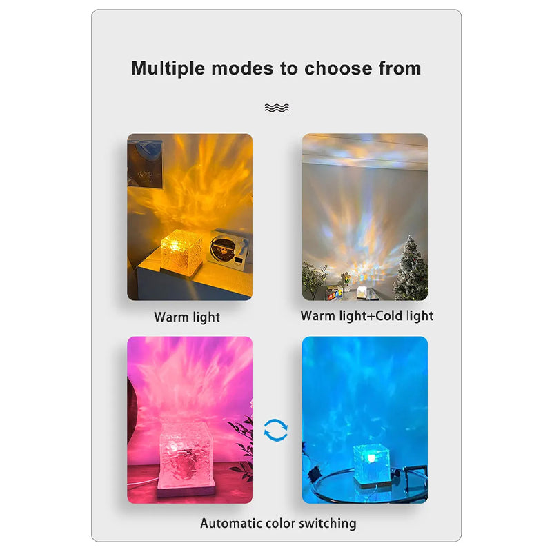 Dynamic Water Ripple Lamp Projector with RGB colors, Underwater Effect